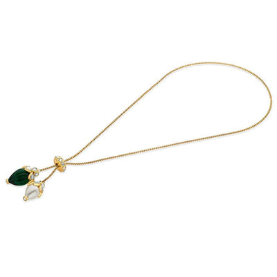 Raina Hydro Emerald, Pearl & CZ Bolo Necklace - Isharya | Modern Indian Jewelry