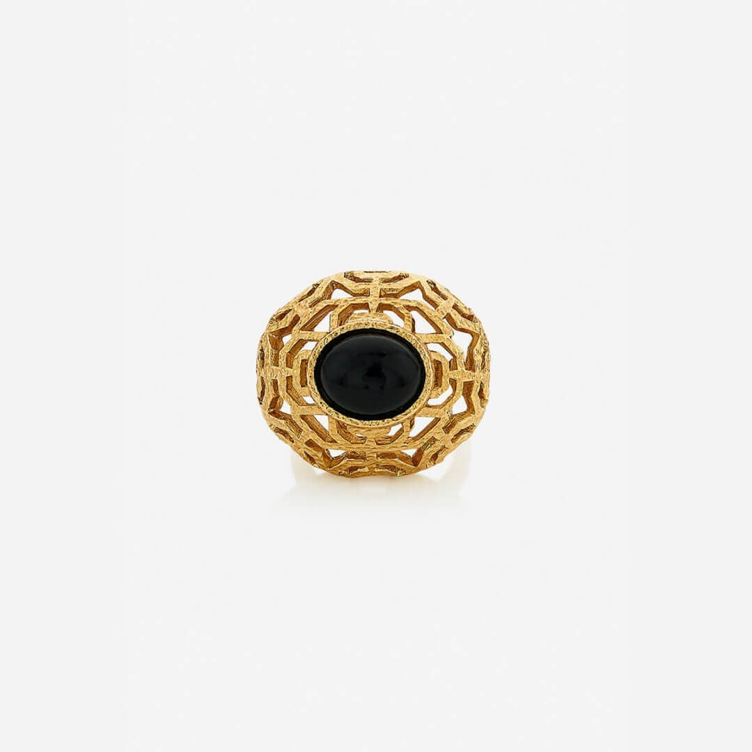 Noor Black Circle Ring