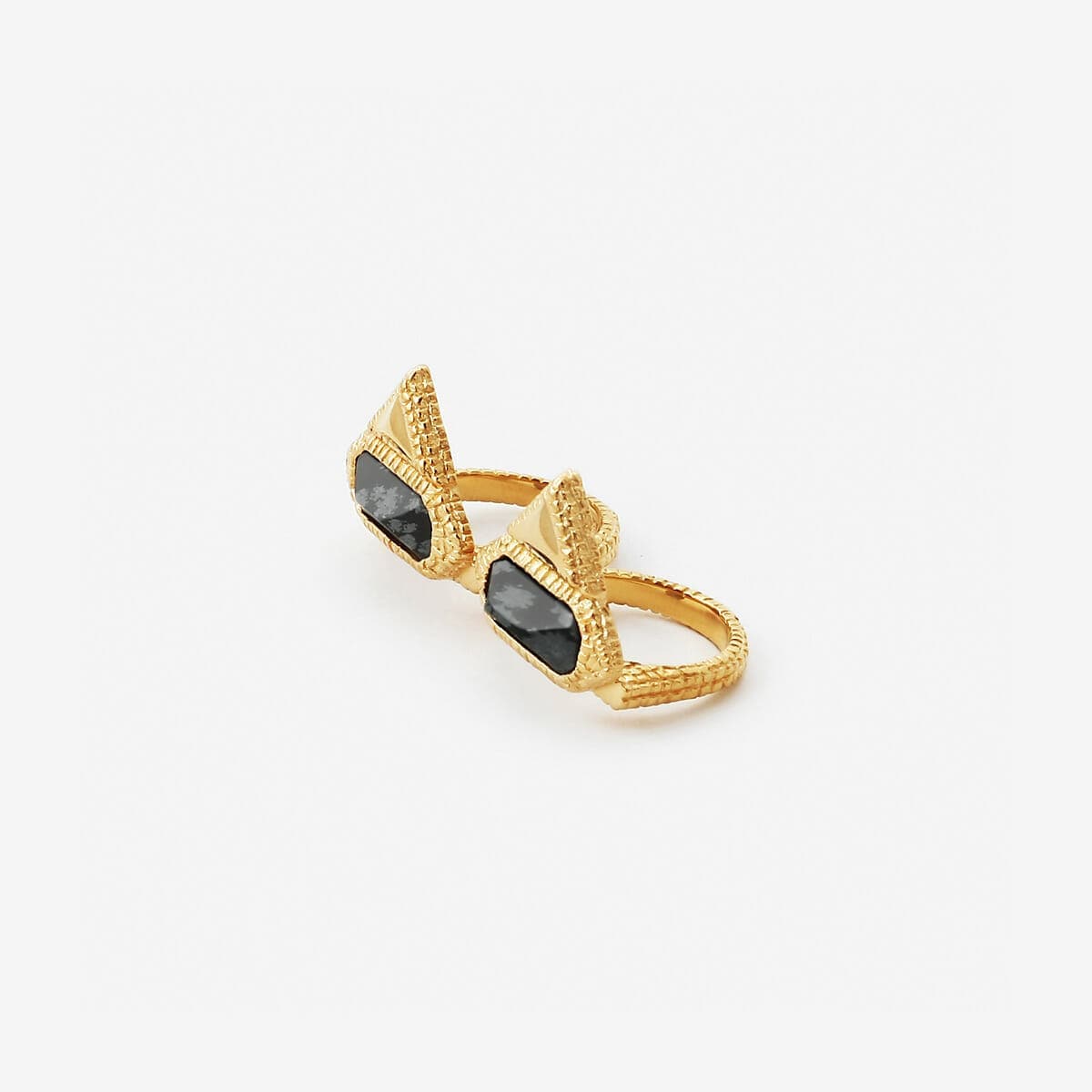 Black Croc Hinge Ring - Isharya | Modern Indian Jewelry