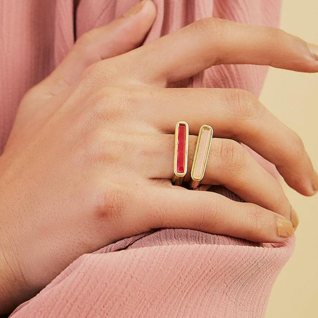 Borderless Stackable Ring In Pink Quartz