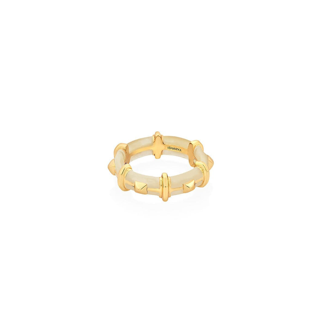 Chand White Resin Stackable Ring