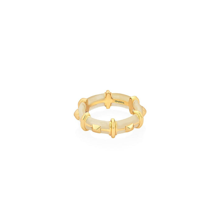 Chand White Resin Stackable Ring