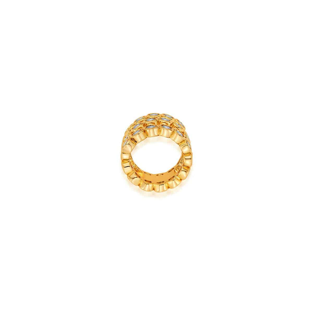 Crystal Swirl Ring Gold - Isharya | Modern Indian Jewelry