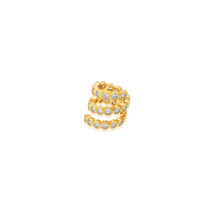 Crystal Swirl Ring Gold