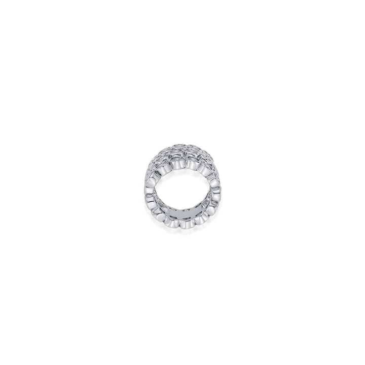 Crystal Swirl Ring Silver