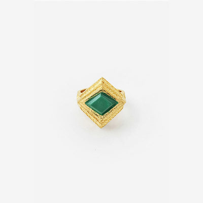 Green Malachite Origami Midi Ring - Isharya | Modern Indian Jewelry