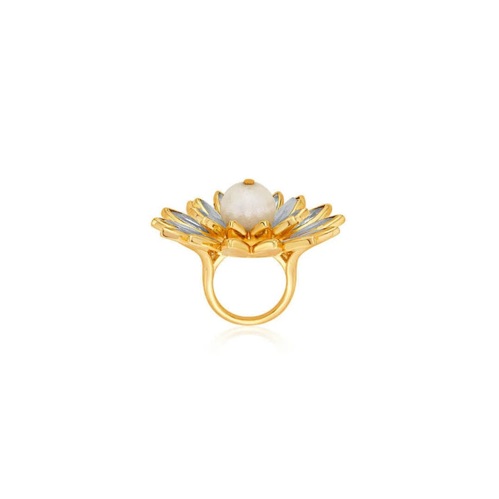 Marquise Mirror Statement Pearl Ring