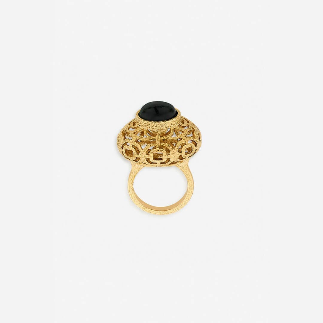 Noor Black Circle Ring