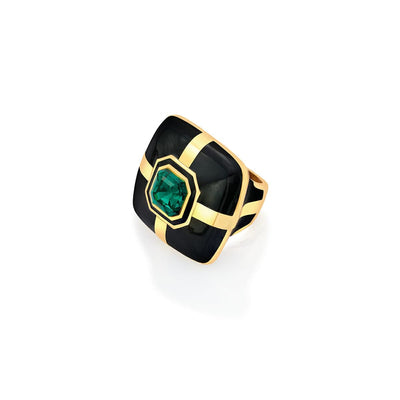 Shabana Emerald Ring - Isharya | Modern Indian Jewelry